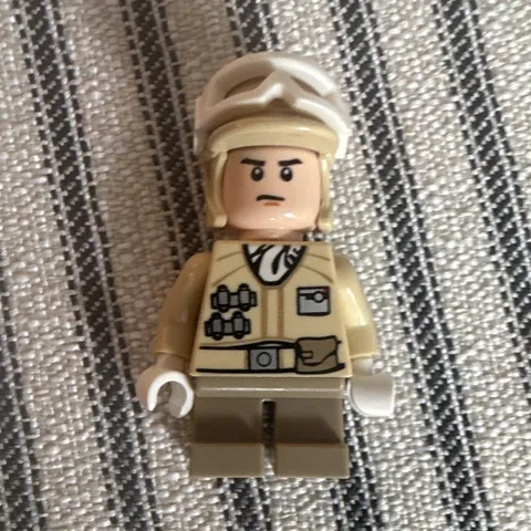 LEGO Tan Outfit Minifigure w/ White Helmet & Goggles, Gray Hands, Plastic