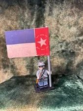 2x 54mm MINI American Civil War Confed + NC 33rd Infantry Flag on LEGO POLE