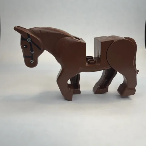 LEGO Brown Horse Minifigure w/ Movable Legs Black Bridle LOTR Western Farm
