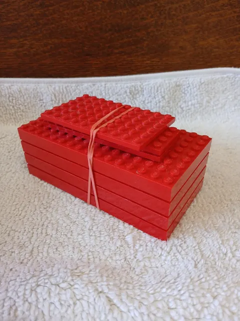 7 Pieces Lego Blocks Red 8 X 16, 4 X 12,  6 X 10 Base