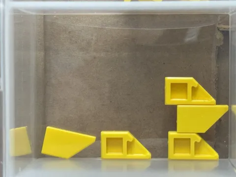 LEGO Parts - Yellow Tile, Modified 1 x 2 Wedge Right - No 5092 - QTY 5