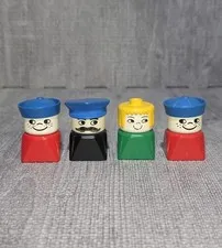 Lot of 4 Vintage Lego Duplo Square Base Figures People