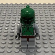 LEGO Star Wars Boba Fett Minifigure Green Armor Helmet Gray Arms & Legs