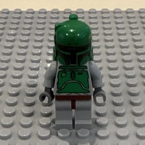 LEGO Star Wars Boba Fett Minifigure Green Armor Helmet Gray Arms & Legs
