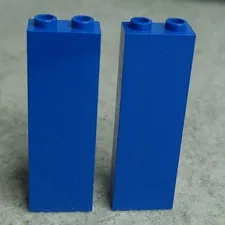 LEGO 2454 Brick 1 x 2 x 5 Blue x2 Genuine