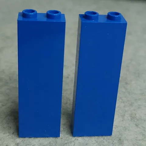 LEGO 2454 Brick 1 x 2 x 5 Blue x2 Genuine