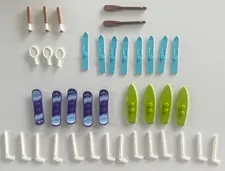LEGO Sports Accessory Lot Skis Snowboards Hockey Sticks Tennis Rackets Surf