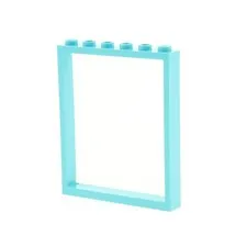 1x LEGO Door Frame 1x6x6 Light Azure Blue Without Window Glass 6331407 42205