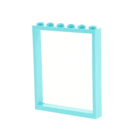 1x LEGO Door Frame 1x6x6 Light Azure Blue Without Window Glass 6331407 42205