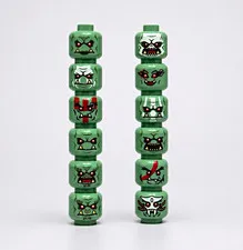 custom printed orc heads x12 -printed on lego heads