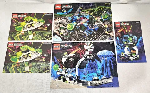 5 Vintage LEGO System Manuals Space Ship 6971, 6999 x2, 6899, 6958, 6900