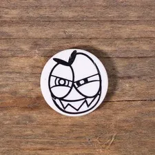 LEGO Mixels Round 2x2 Black Large Squinting Eyes Grin Sharp Teeth 14769pb005