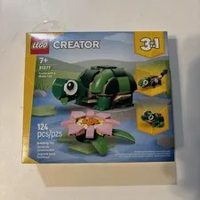 Lego Creator 3 In 1 Turtle With A Water Lily 31377 NIB 124 Pieces