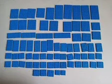 LEGO BULK LOT 72 BLUE FLAT PLATES 3X 4X 6X