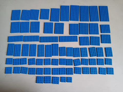LEGO BULK LOT 72 BLUE FLAT PLATES 3X 4X 6X