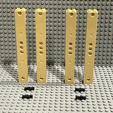 LEGO 91176 Support Tan 2 x 2 x 13 with 5 Pin Holes : (Lot of 4)