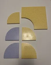 LEGO Plastic Baseplates 1- 24x24 Curved Plate. 5- 12x12 Curved Plates. Lot of 6