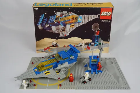 LEGO 497 Classic Space Galaxy Explorer, 100% w Box, Instructions, Insert, Clean