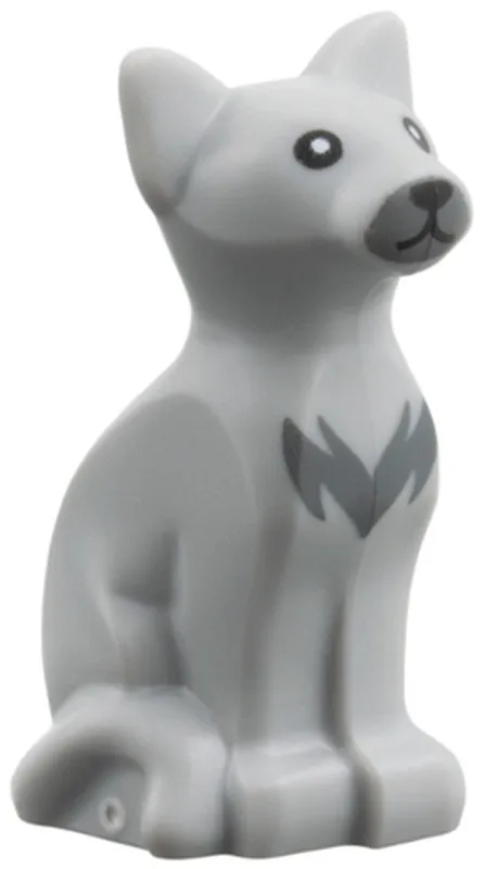 Lego NEW Cute WITCH Minifigure CAT Light Bluish Gray Black Eyes Fur 71052 Part