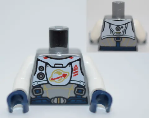 LEGO Minifigure Torso Astronaut Spacesuit flat silver dark blue 31142 6301986