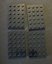 LEGO Parts 3032 Lot 4 Pieces Flat Plate 4x6 Black