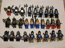 Lego Black Falcon Knights Minifigure Lot Of 28 With Accessories 
