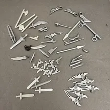 Lego Weapons Guns Swords Knives Spears Gray Replacement Parts Pieces Lot of 50