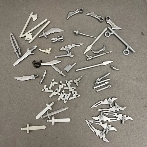 Lego Weapons Guns Swords Knives Spears Gray Replacement Parts Pieces Lot of 50