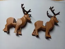 LEGO LOT OF 2 REINDEER DARK BROWN RUBBER ANTLERS 51493