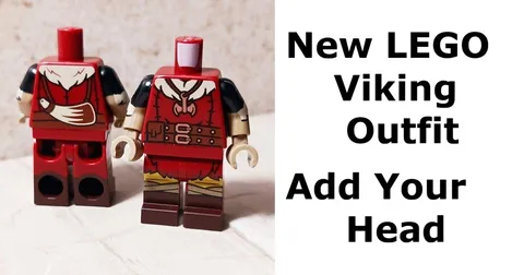 New LEGO Viking Girl Boy Minifigure Torso Legs ADD YOUR HEAD Costume Fur Horn