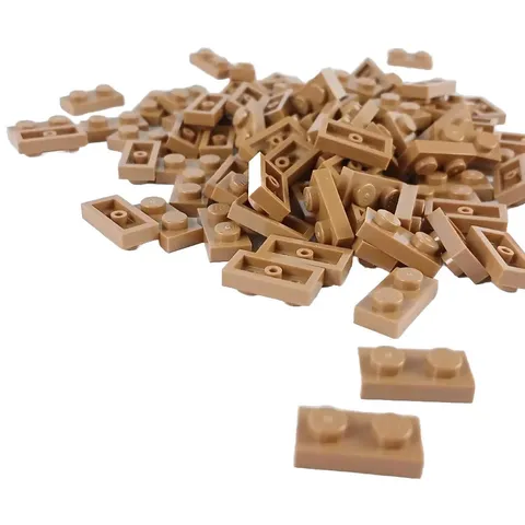 100 Pieces LEGO® Plate 1x2 Medium Nougat 3023 AFOL MOC Building