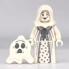 LEGO BAM 2025 Halloween Ghost Minifigure Lady w/ Printed Tile Accessory - NEW