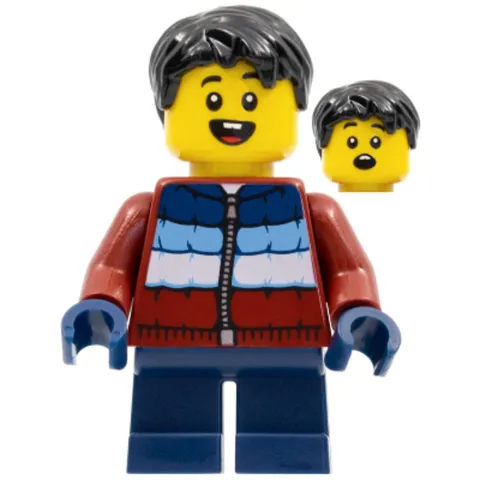 LEGO Holiday Minifigure Boy Dark Red Puffy Coat hol278 Winter New Genuine