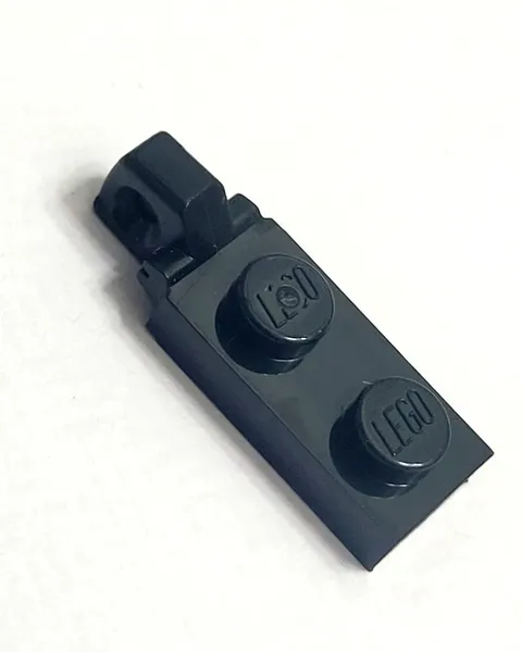 BLACK LEGO 44301b Hinge Plate 1x2 Locking w/ 1 Finger on End w/o Bottom Groove
