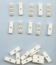 LEGO x 20 White Tile, Modified 1 x 3 Inverted with Hole 35459
