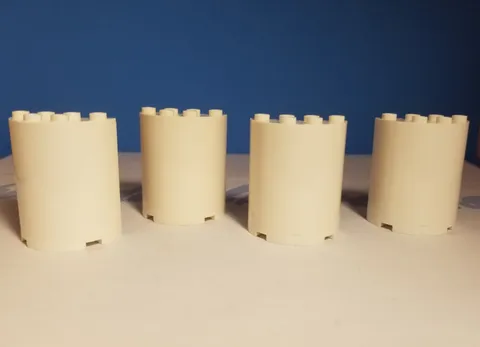Lego Part 20430 / 6218 Cylinder 2x4x4 Half - Lot of 4
