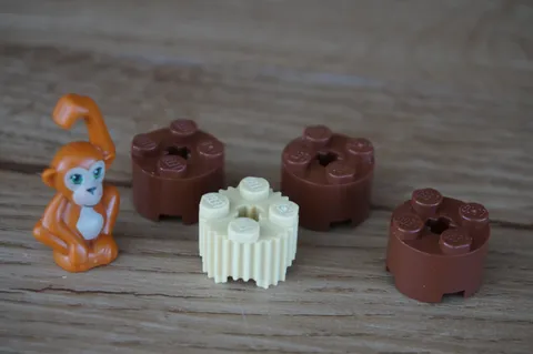 LEGO Brown MONKEY Mini Figure Pet Jungle Set Round Tree Piece Brown Tan Set Lot