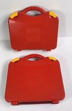 2012 Lego Red Portable Bricks Carry Case Box Storage Container Dividers set of 2