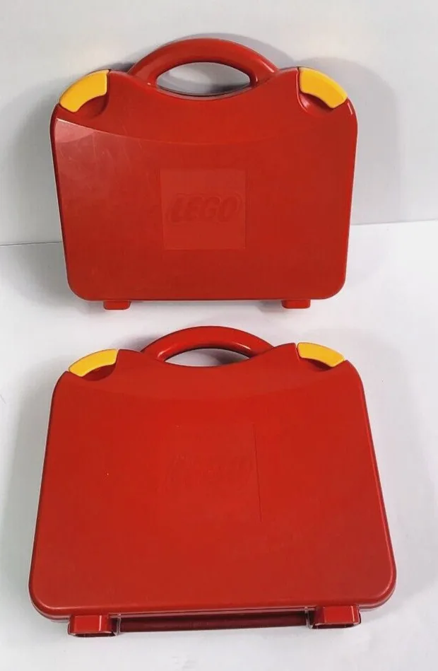 2012 Lego Red Portable Bricks Carry Case Box Storage Container Dividers set of 2