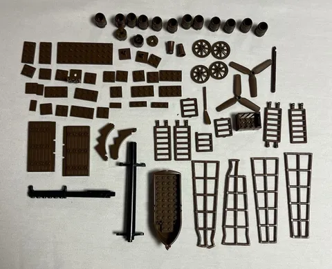 Vintage Lego Brown Pieces Parts Pirates Masts