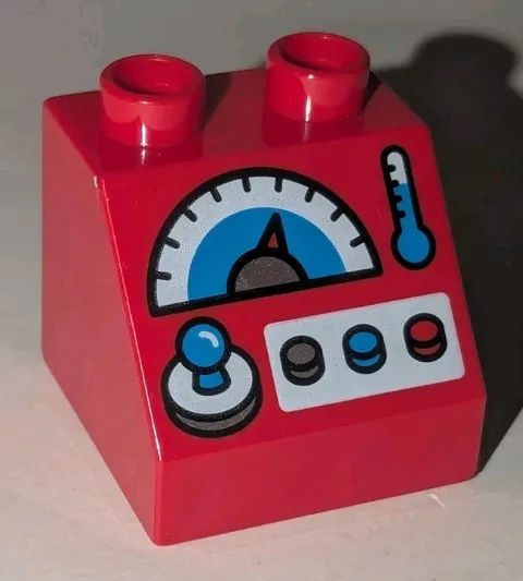 LEGO DUPLO RED BATMAN BATMOBILE JOYSTICK GAUGES LIGHTS 2X2 SLOPE 45 COMPUTER HTF
