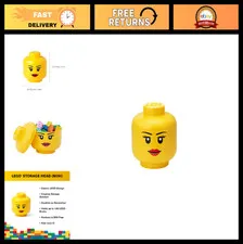 Mini LEGO Storage Head - Stackable Plastic Toy Organizer for Kids - 4x4.5