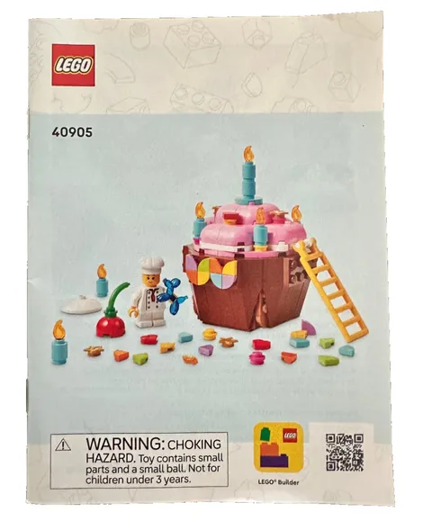 LEGO Happy Birthday Cupcake BUILDING INSTRUCTION MANUAL ONLY 40905