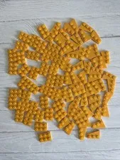 LEGO BRIGHT LIGHT ORANGE LOT 90 PCS 2X3 PLATE LEFT RIGHT WING VARIETY