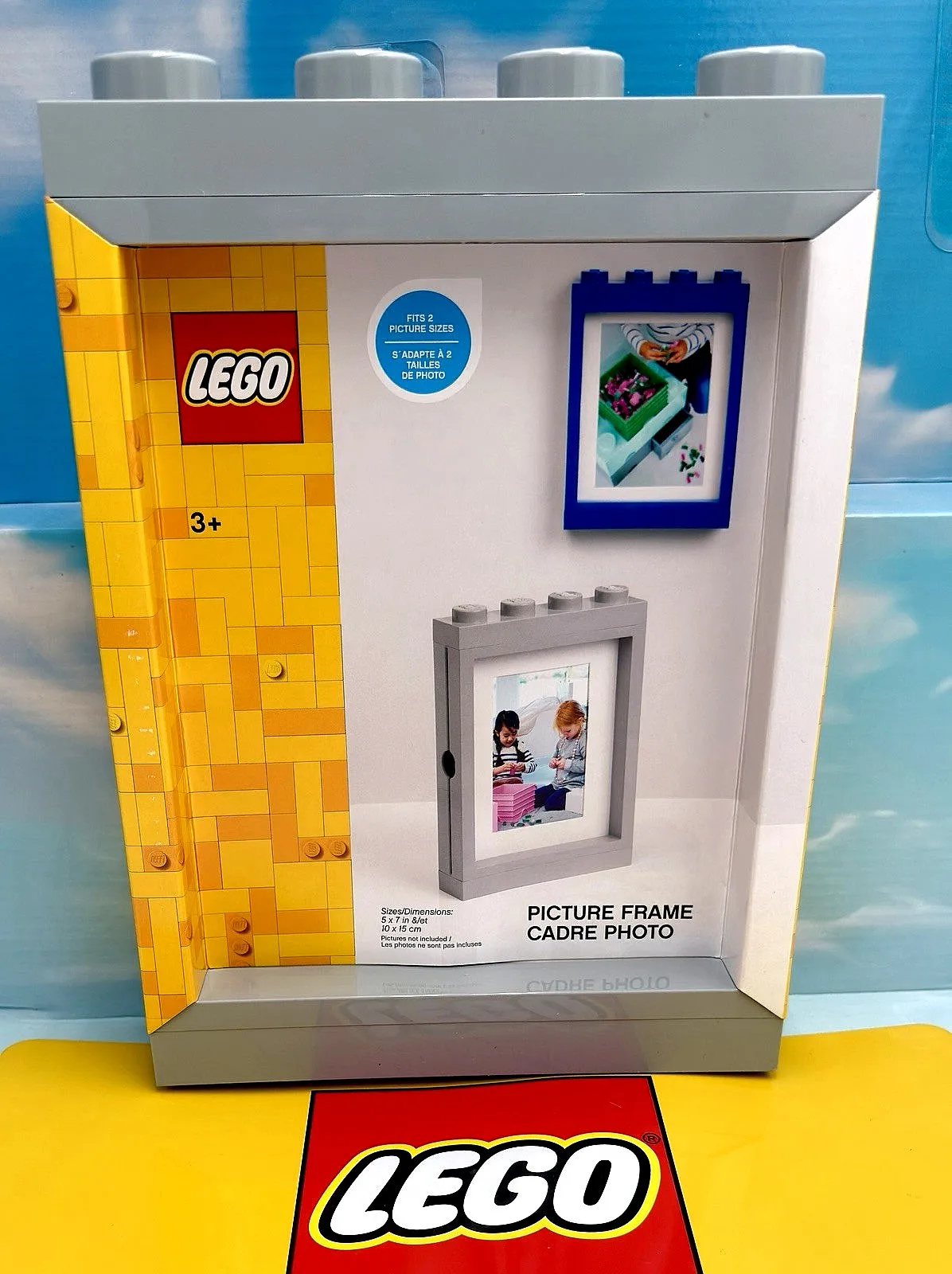 LEGO Classic Picture Frame - Grey, stackable, fits 5" X 7" Photos