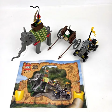 LEGO 7414 Adventurers Orient Expedition Elephant Caravan Vintage 99% Complete