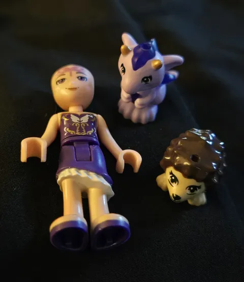 Lego ELVES Minifigure Lot - Aira, purple  dragon, hedgehog
