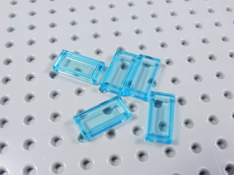 LEGO Lot of 5 Trans Light Blue 1x2 Smooth Tiles Plates BA