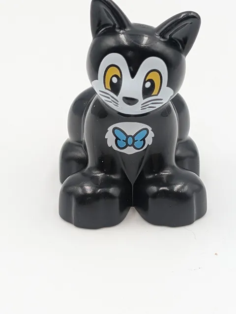 Lego Duplo Disney Figaro Black Cat Mini Figure W/ Blue Bowtie Replacement Piece 