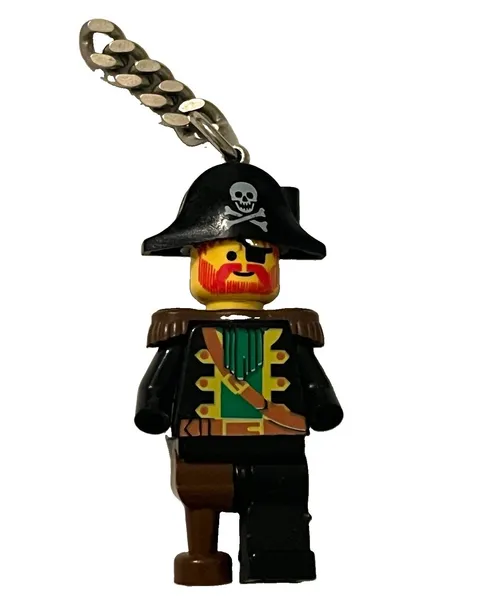 LEGO Minifigure Captain Red Beard Roger Pirate Keychain Skull Hat 3983